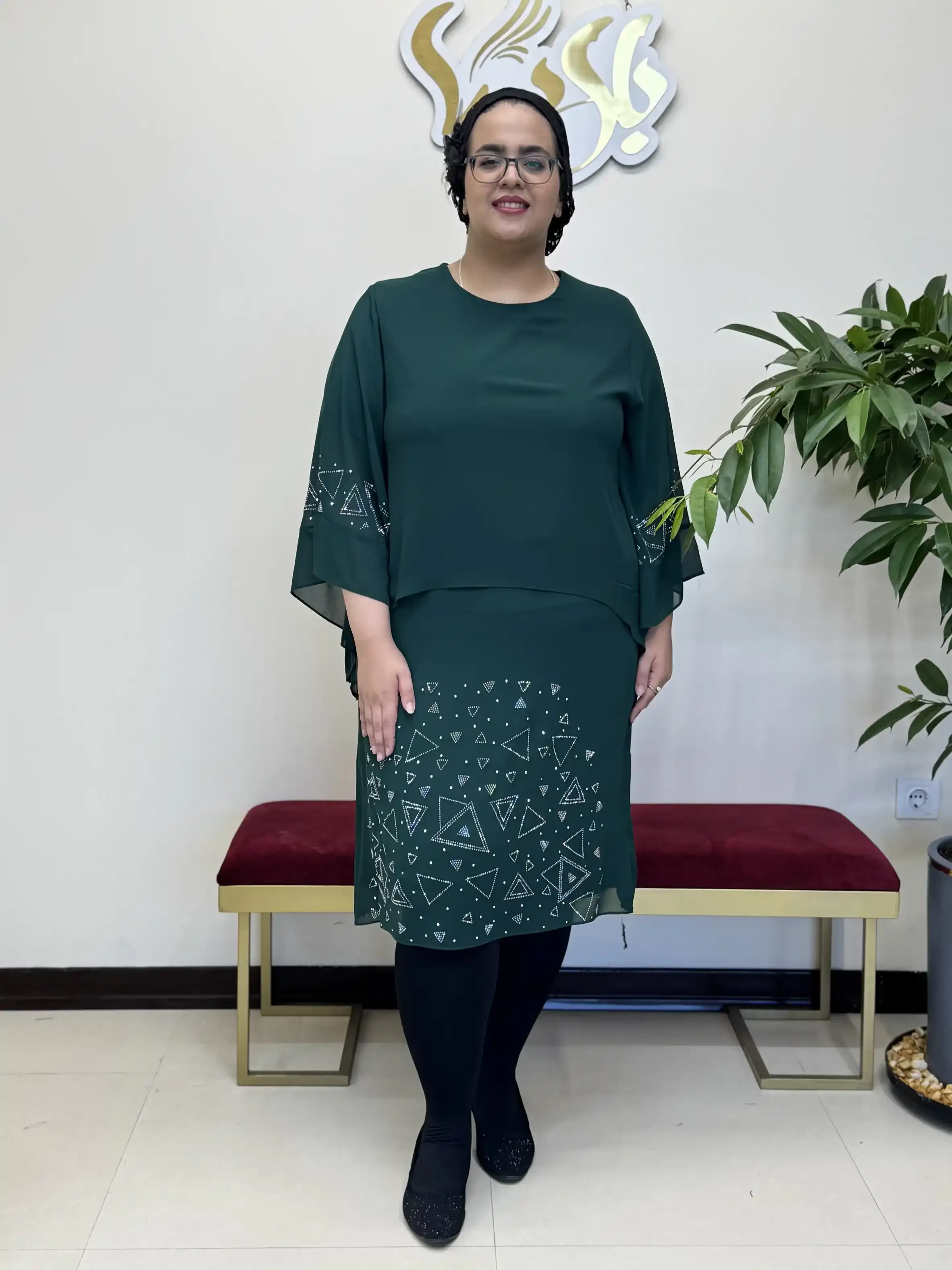 پیراهن نگین مثلثی
