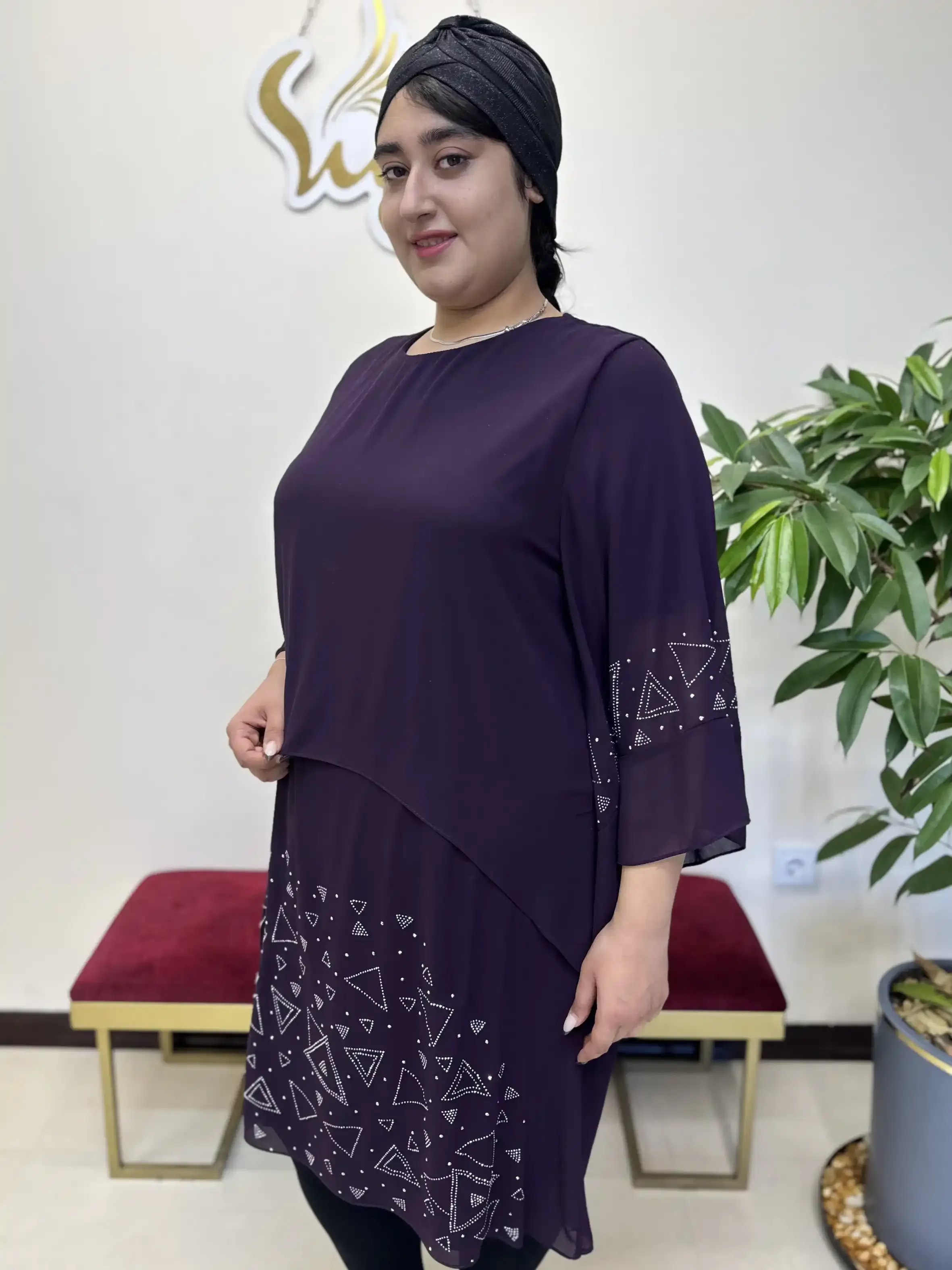 پیراهن نگین مثلثی