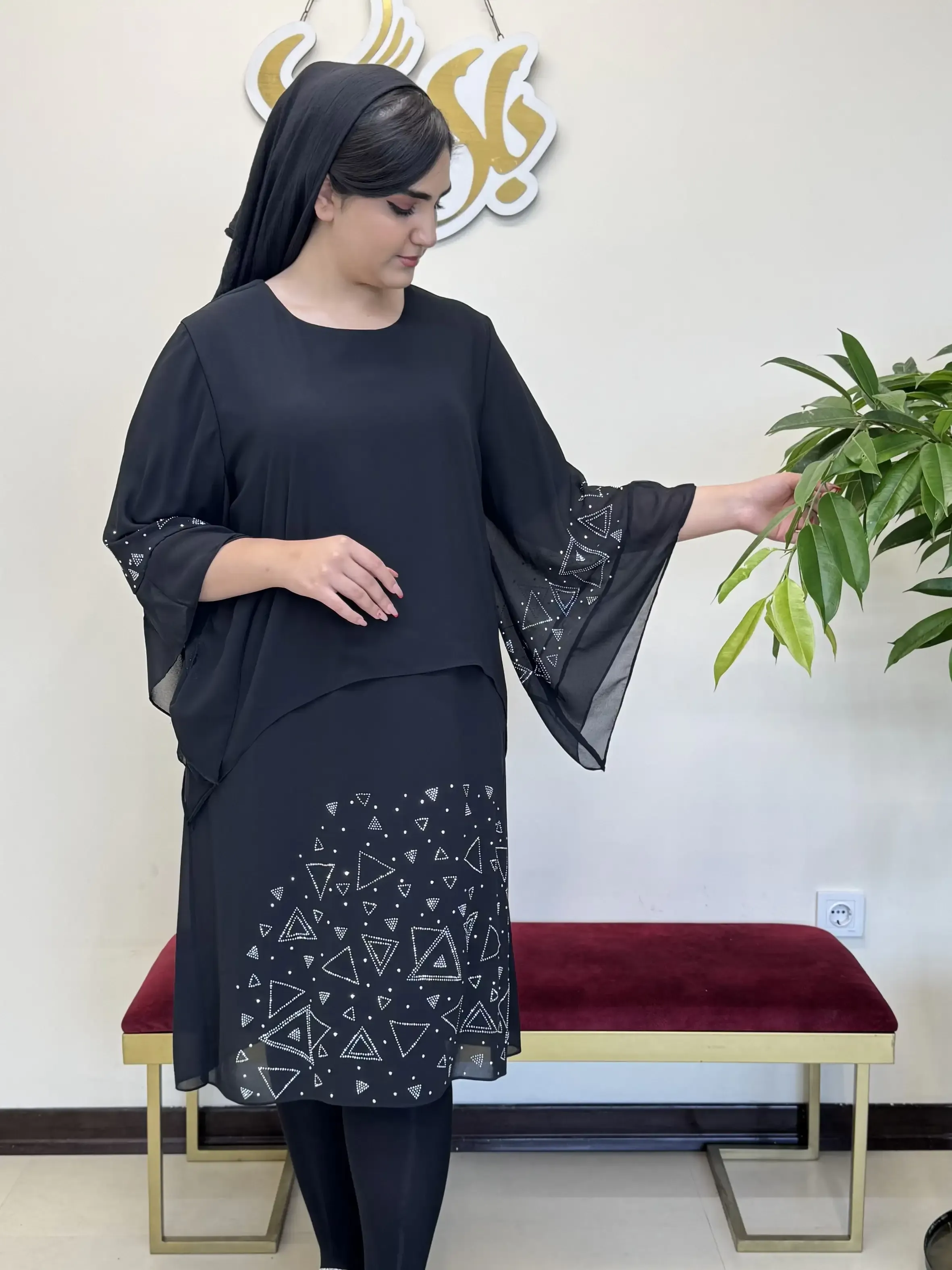 پیراهن نگین مثلثی