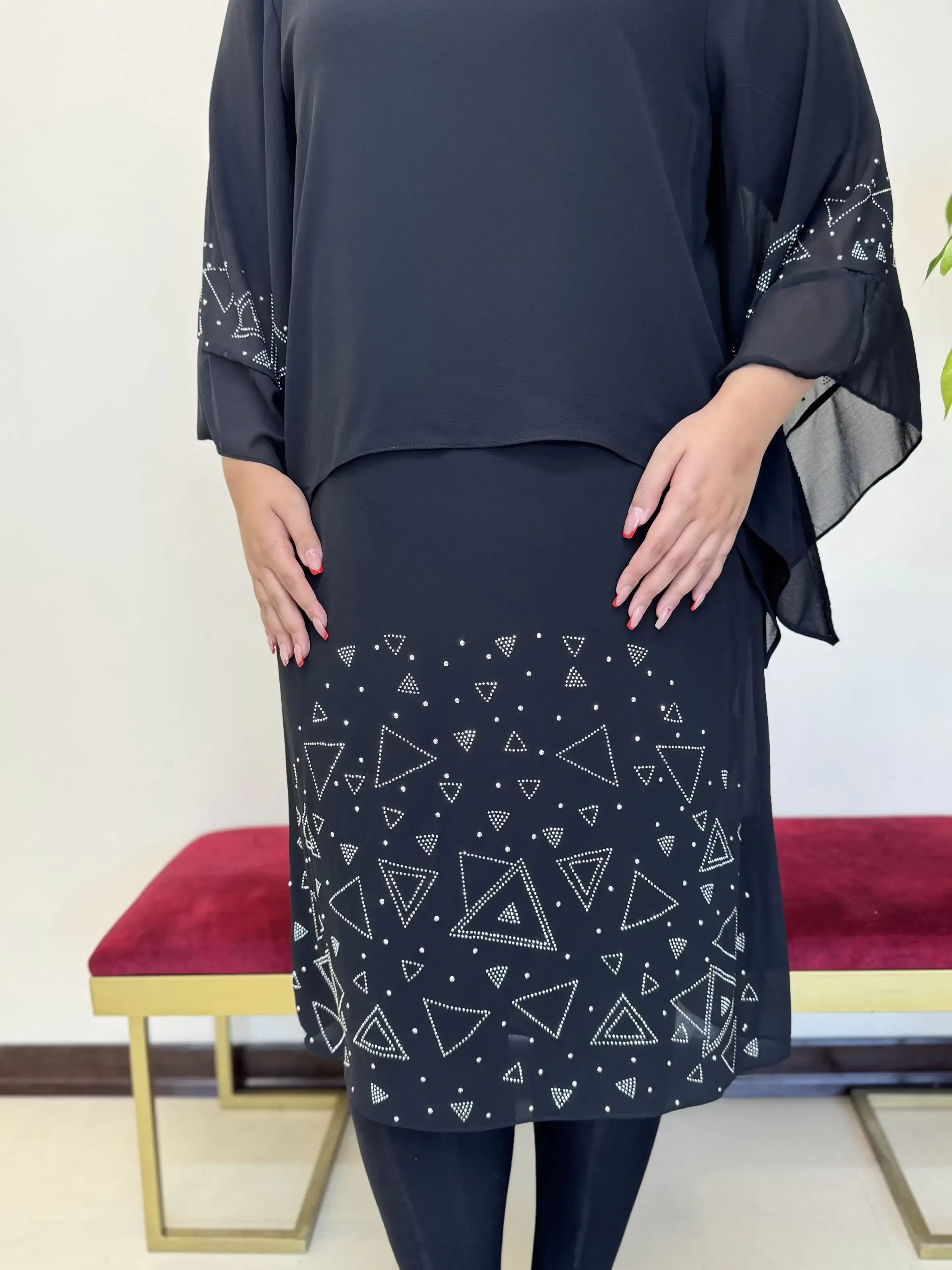 پیراهن نگین مثلثی