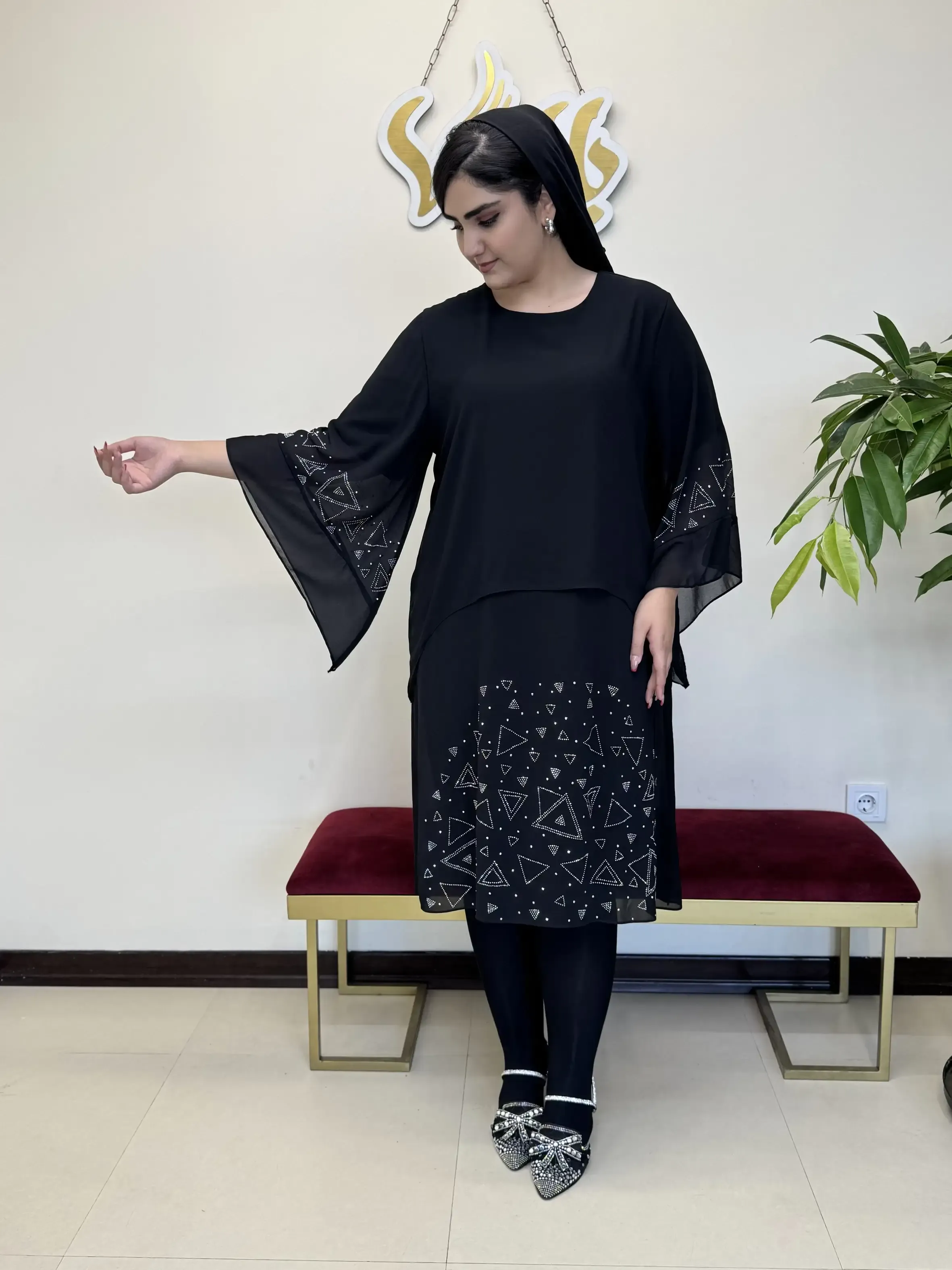 پیراهن نگین مثلثی