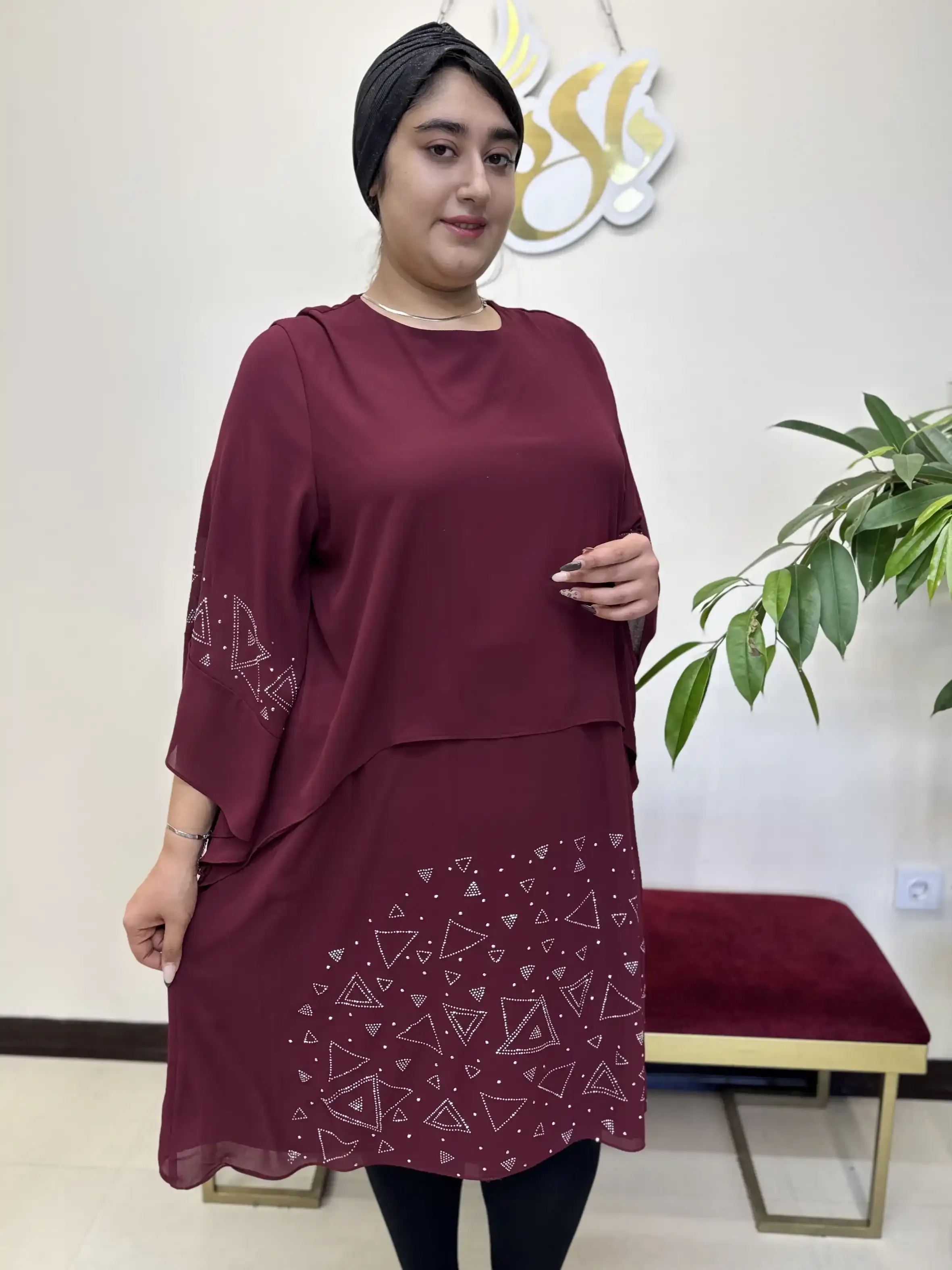 پیراهن نگین مثلثی