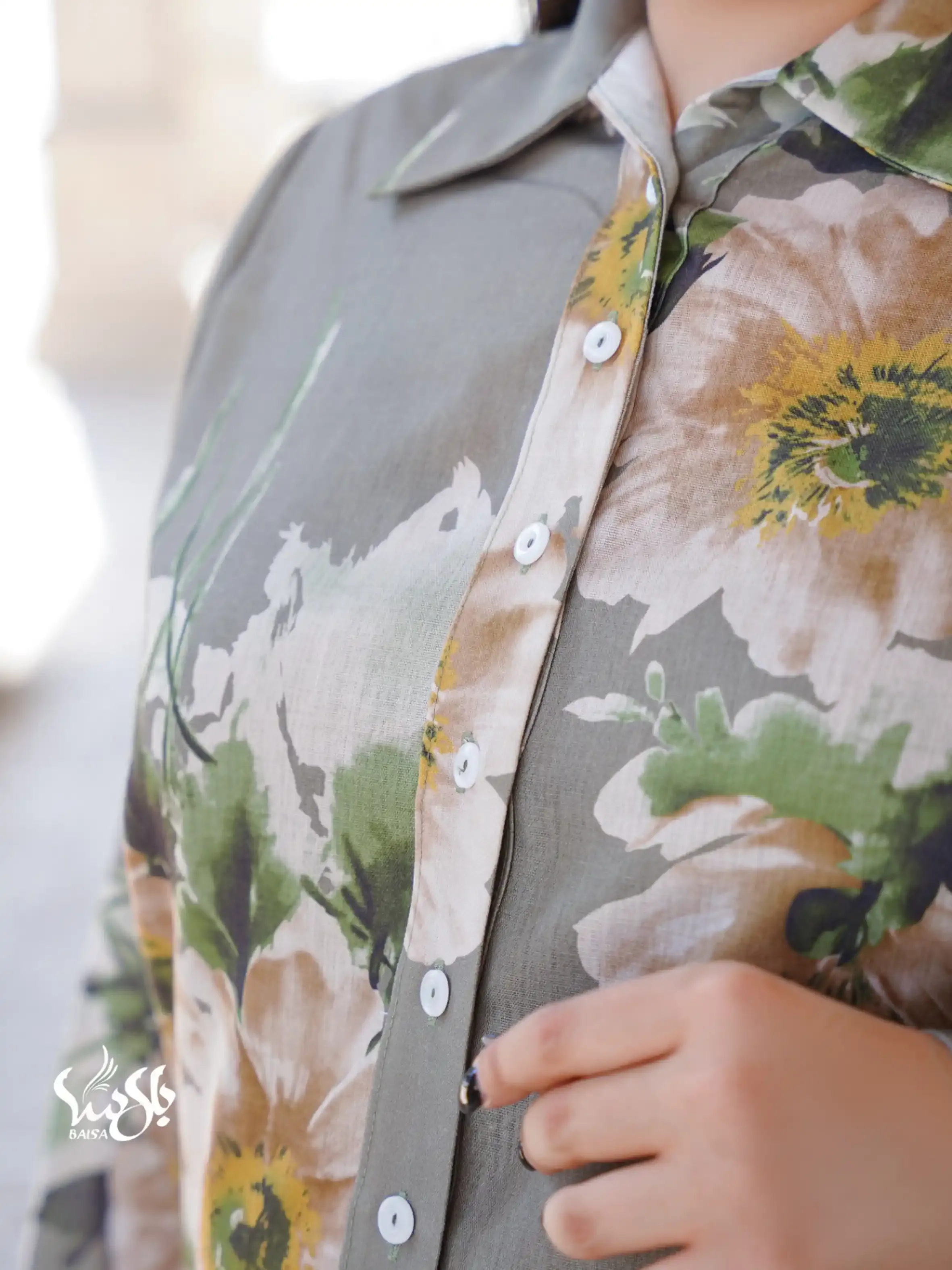 شومیز گلدار نخی