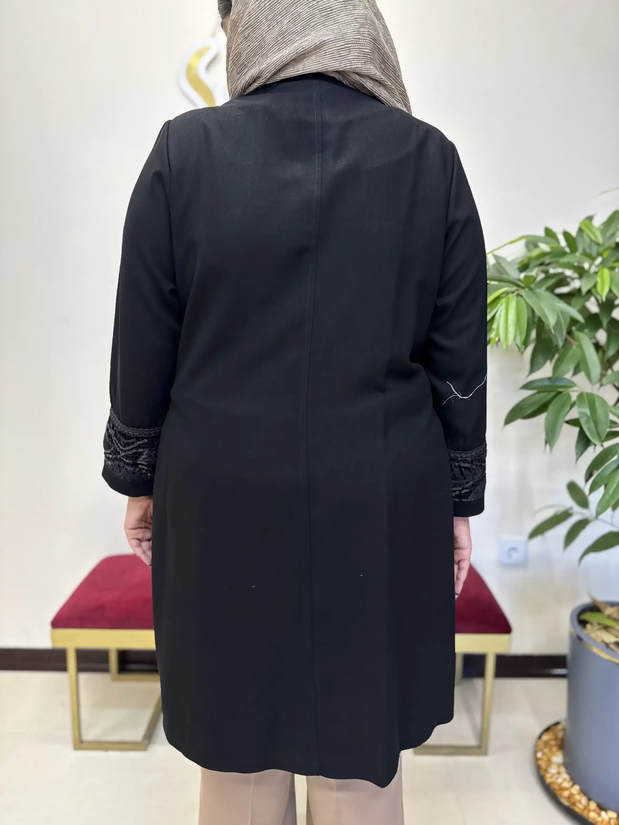 مانتو کرپ لمه ستاره بلند
