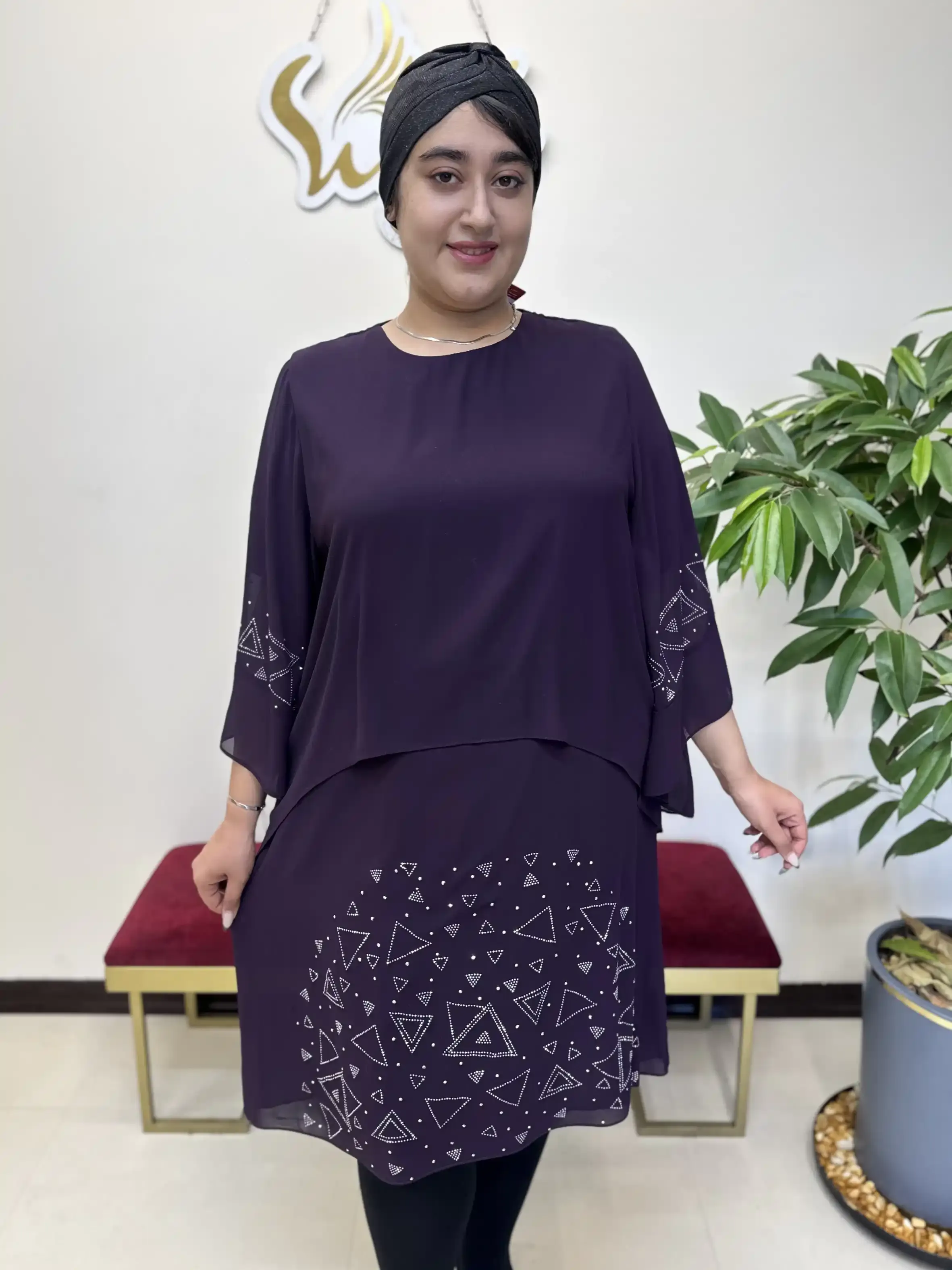 پیراهن نگین مثلثی