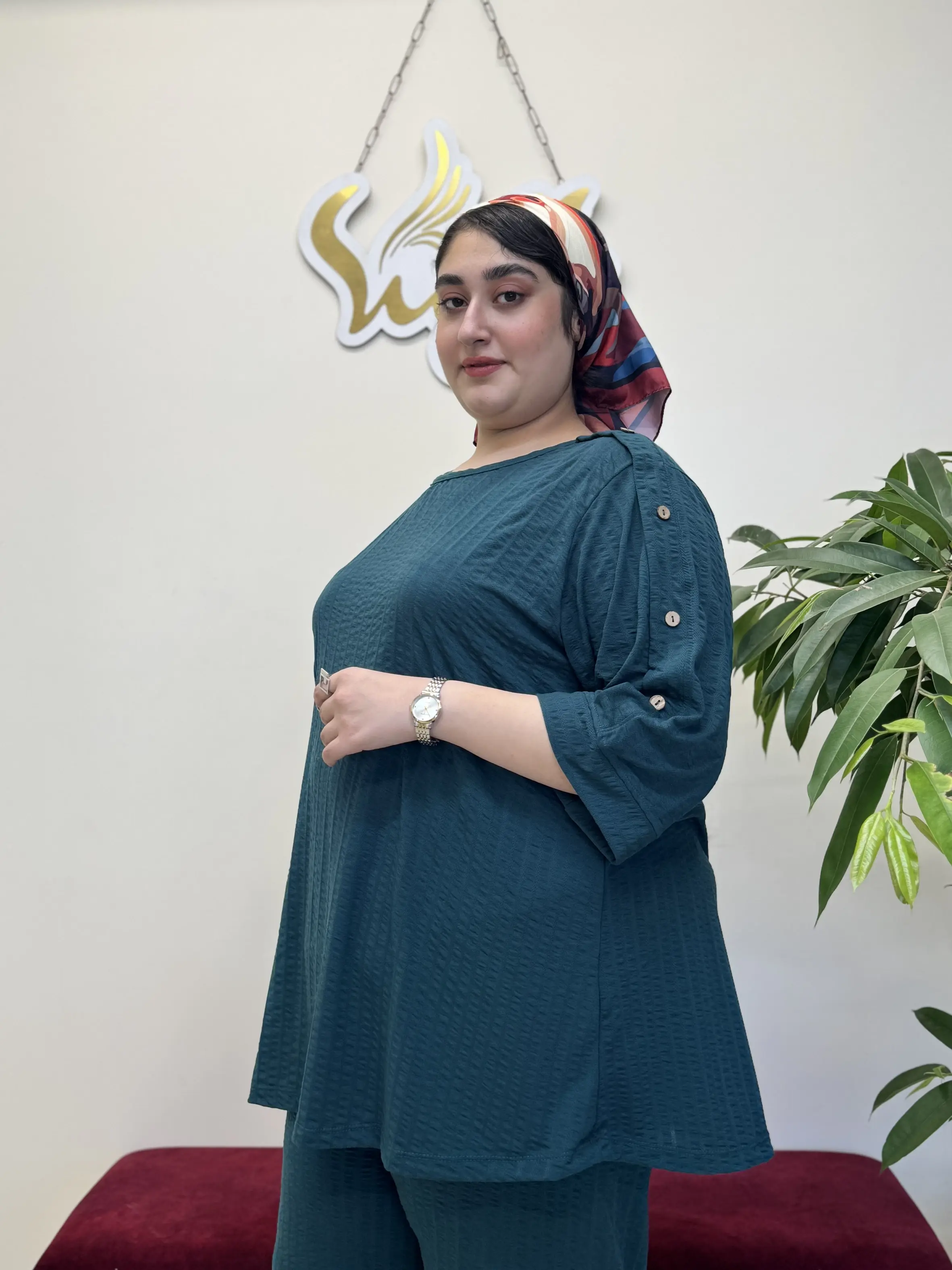 تونیک سرشانه دکمه دار