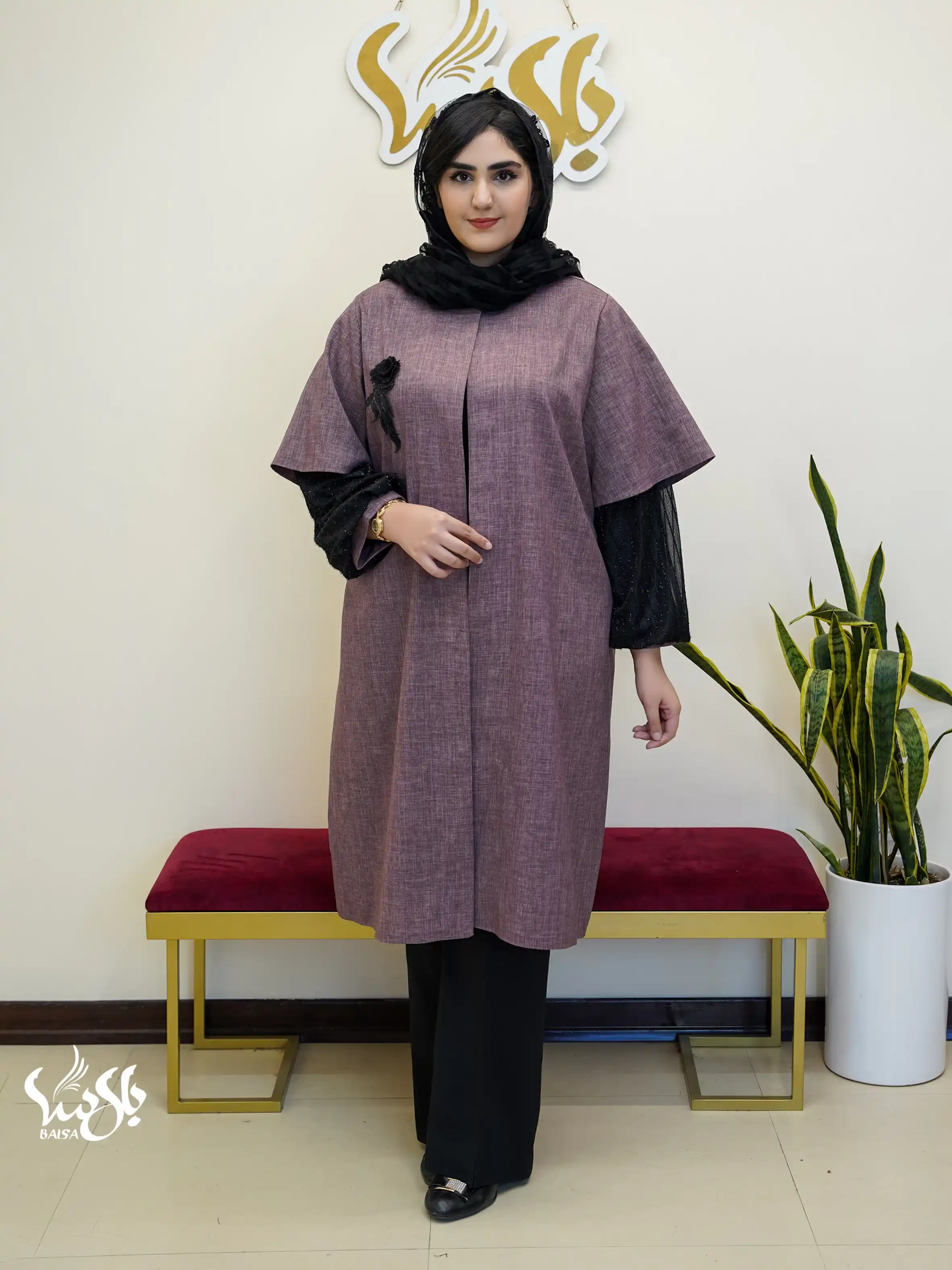 مانتو مجلسی سینه گلدار