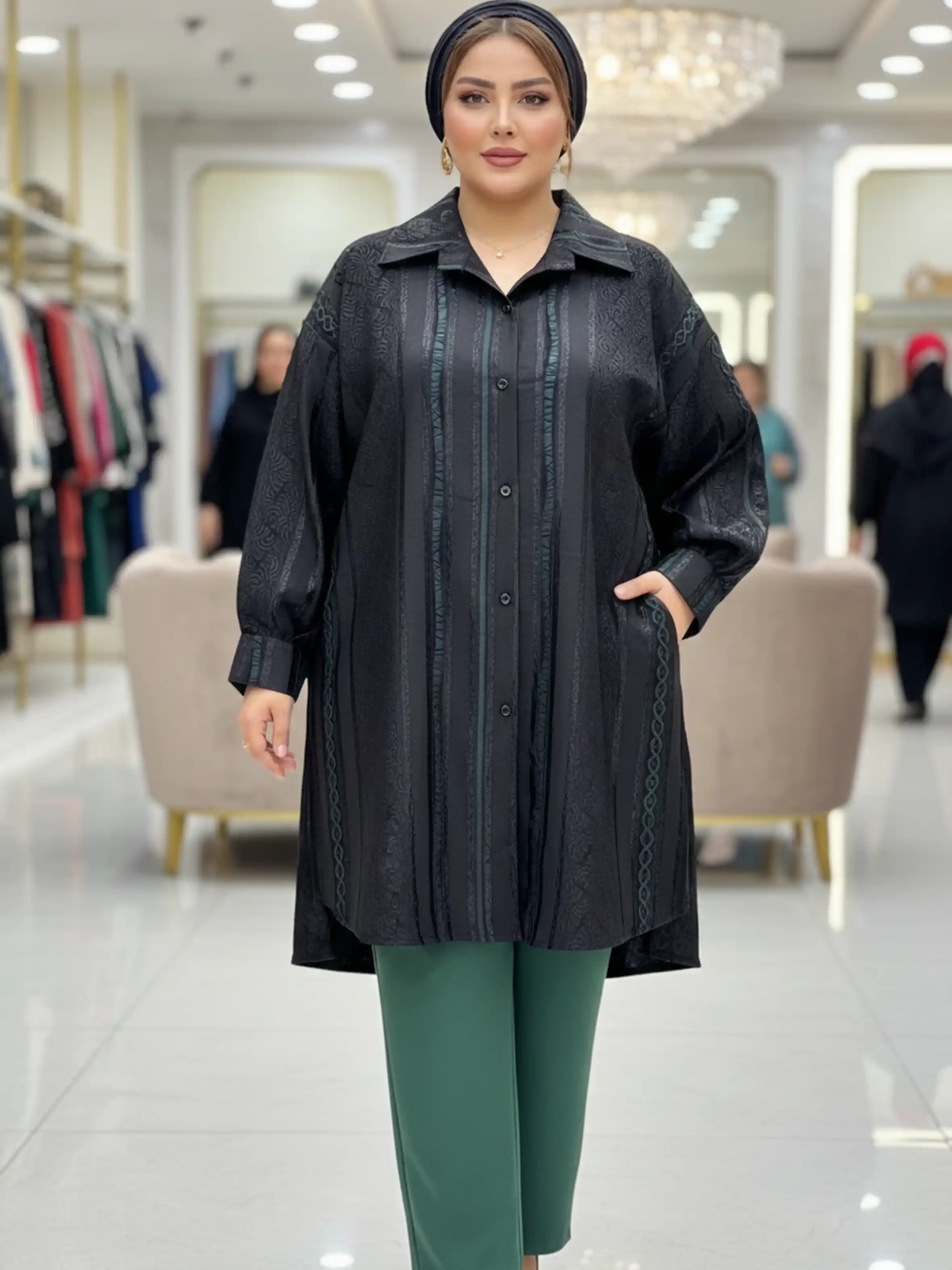 تونیک مانتویی فلورا ژاکارد