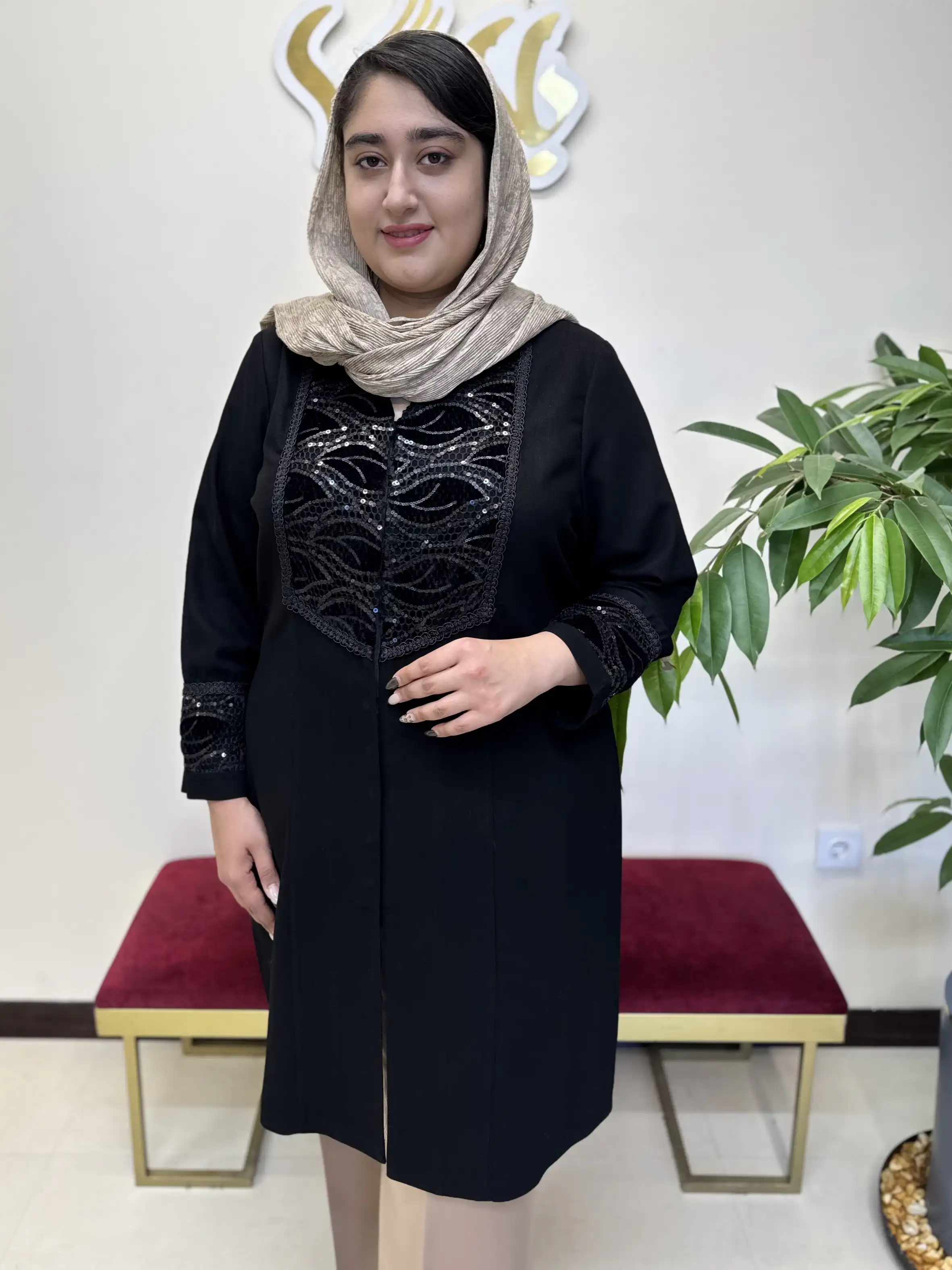 مانتو کرپ لمه ستاره بلند