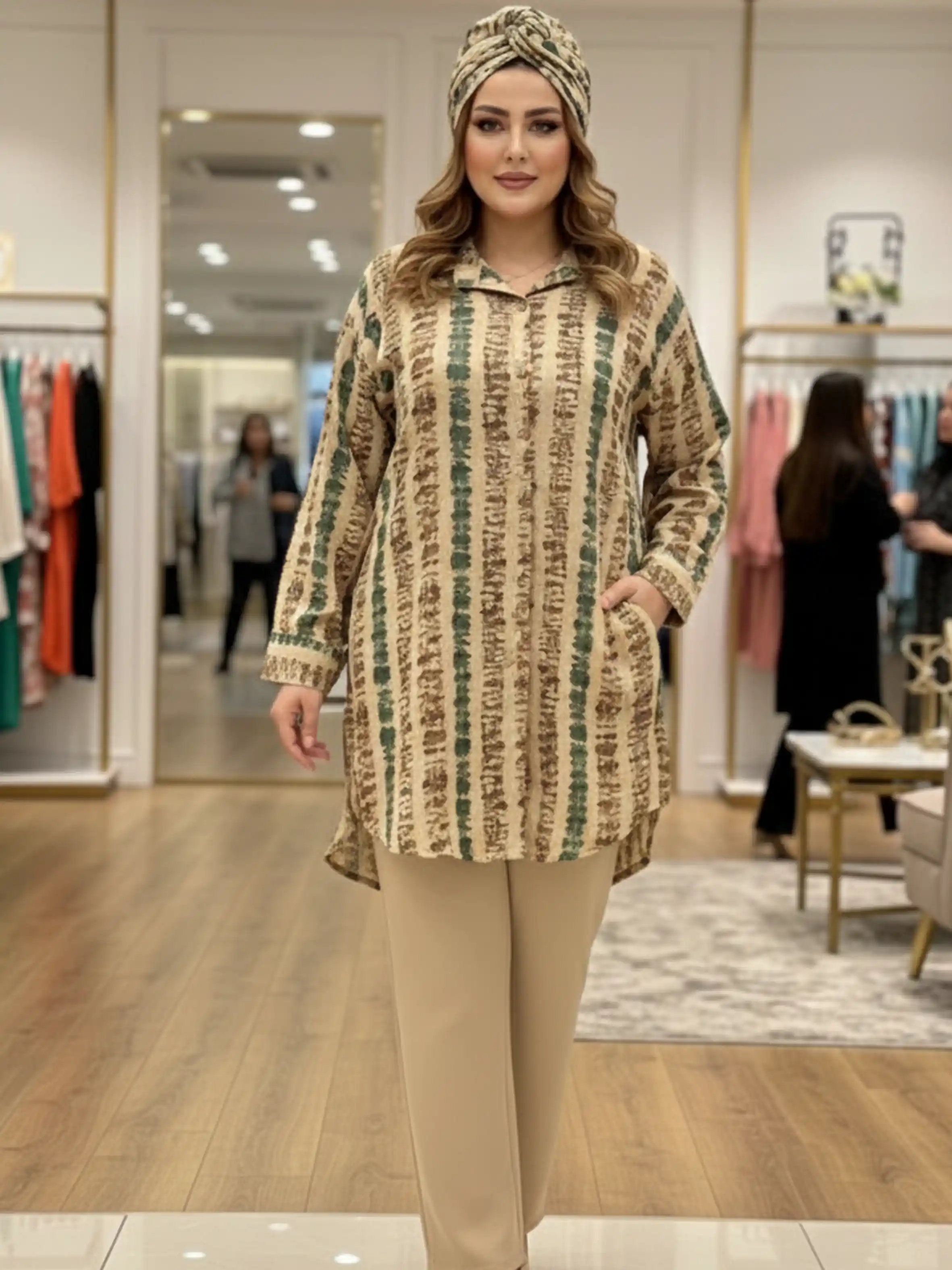 شومیز راه راه گرافیتی