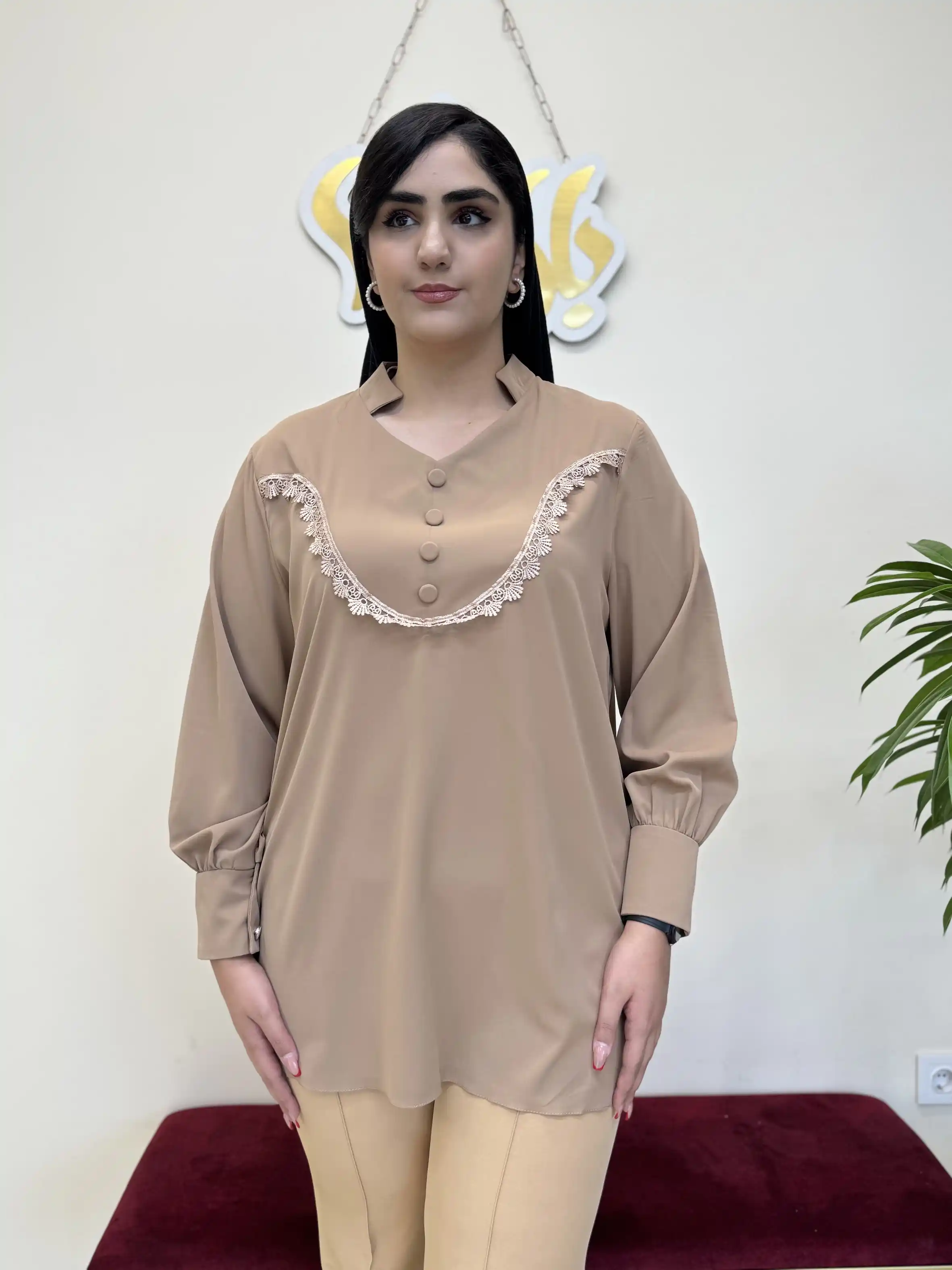 شومیز4 دکمه گیپوری