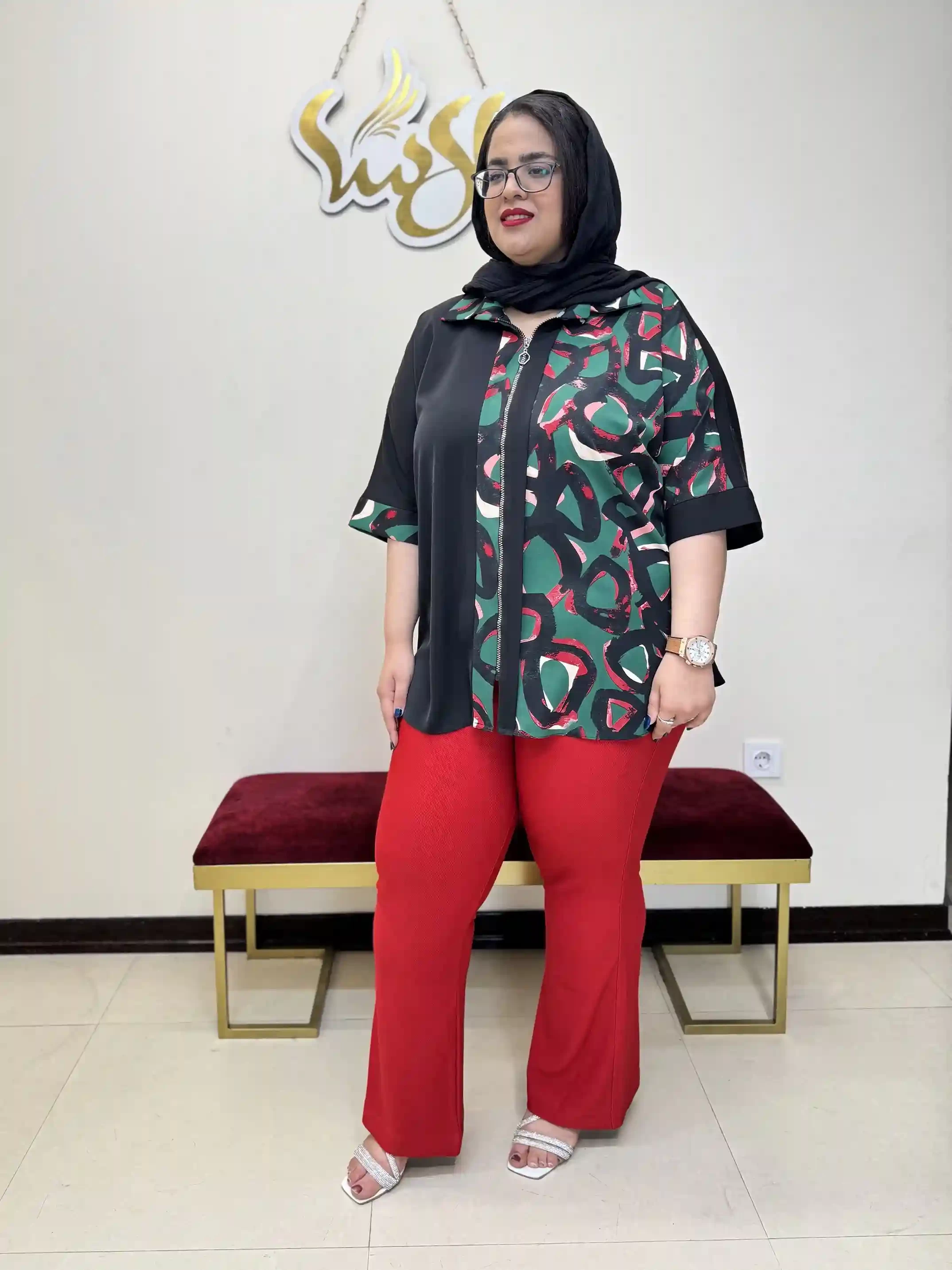تونیک زیپدار نفیس سایز بزرگ