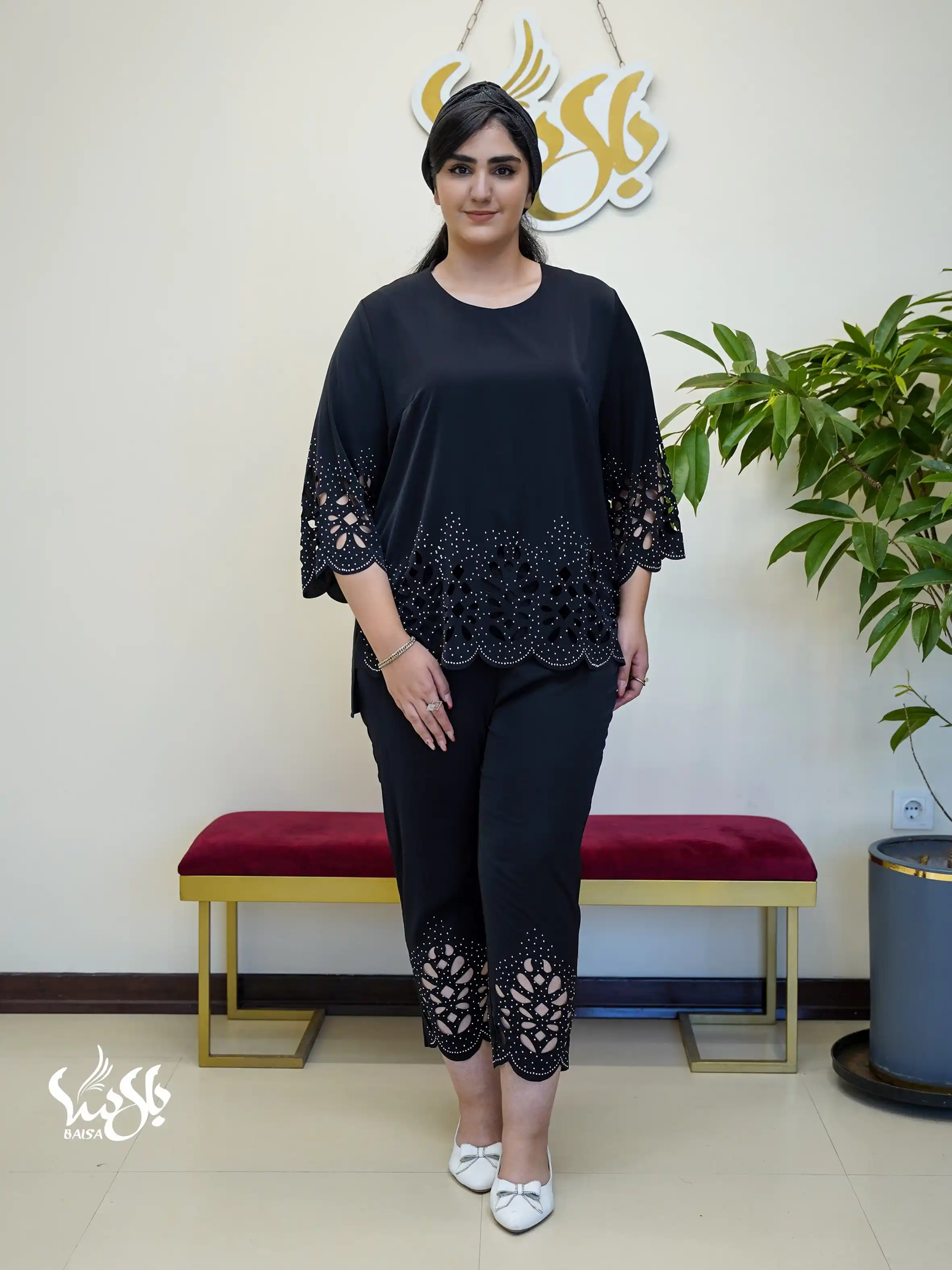 شومیز شلوار مجلسی نگینی