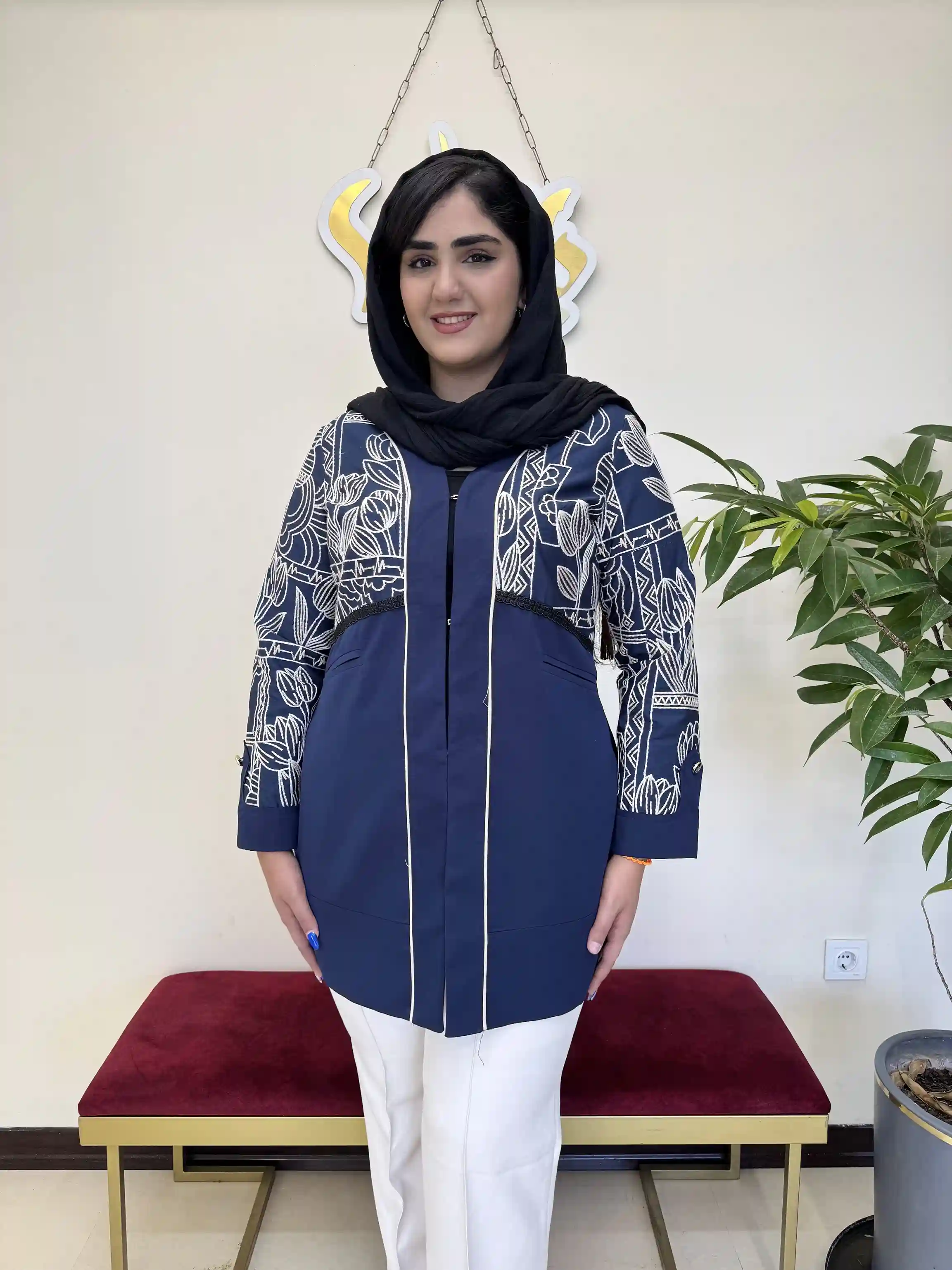 مانتو خامه دوزی آستین پاگن