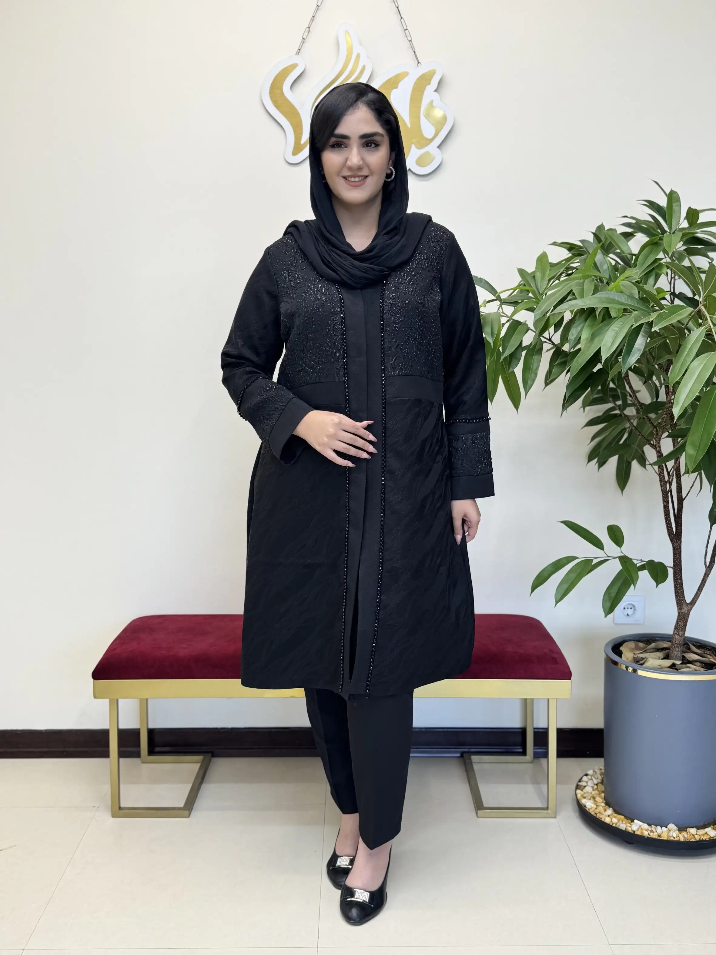 مانتو ژاکارد ترکیبی سمانه