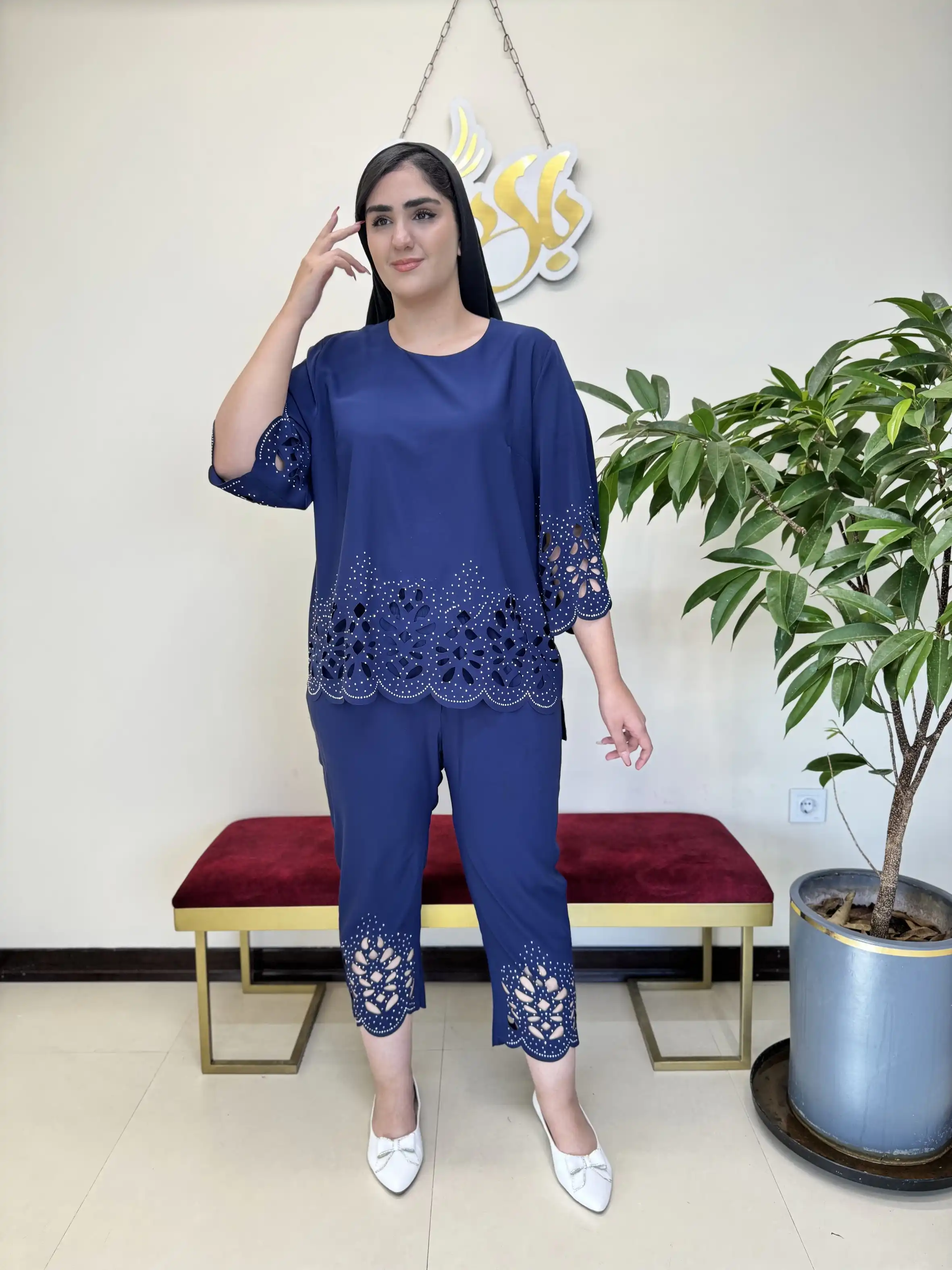 شومیز شلوار مجلسی نگینی